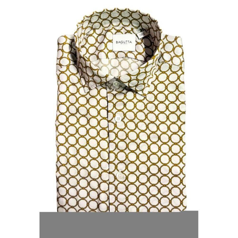 Bagutta Viscose Shirt with Classic Design Men White Shirts
